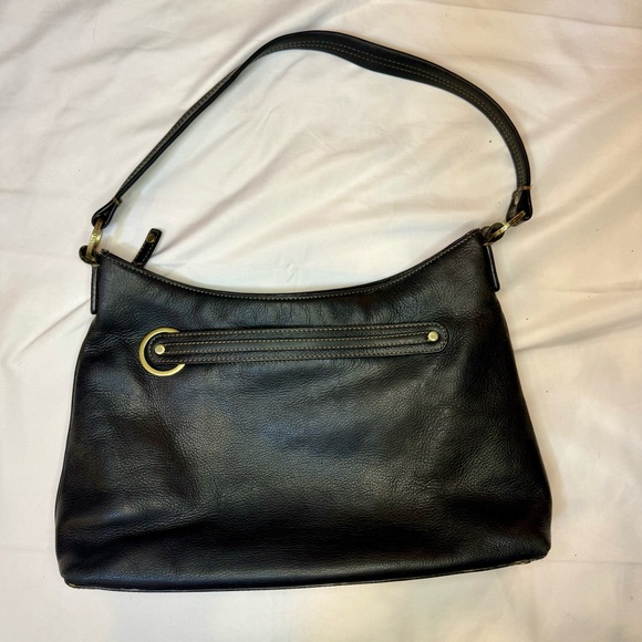 Cole Haan Brown Leather Shoulder Bag with Brass Hardware - Picture 2 of 8